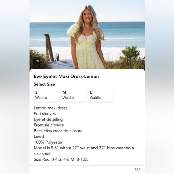 These Three Boutique Yellow Eyelet Maxi Dress - Picture 6 of 6